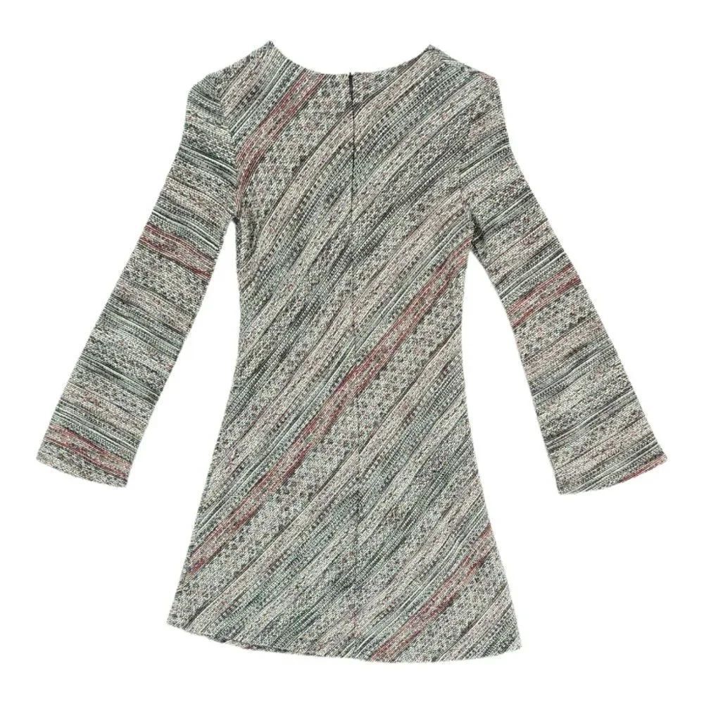 Zara Small Tweed Abstract Shift Dress - Picture 4 of 10